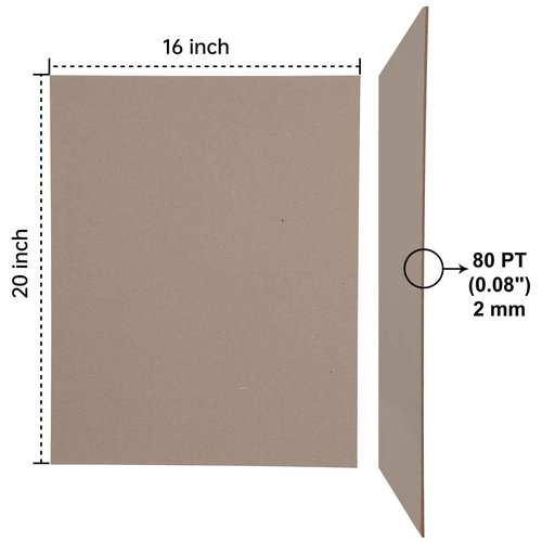 Heavy-Duty Chipboard Sheets 16 x 20 in - 80 PT (2mm) Thick - 20 Large Sheets of Chip Board for Binding Covers, Book Boards, Backing and Crafts - Sturdy Alternative to Thin Cardboard Sheets