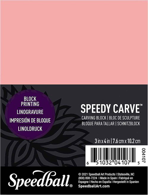 Speedball Speedy-Carve Block Printing Carving Block, Rectangle, Pink, 3 x 4 Inches (20-Pack)