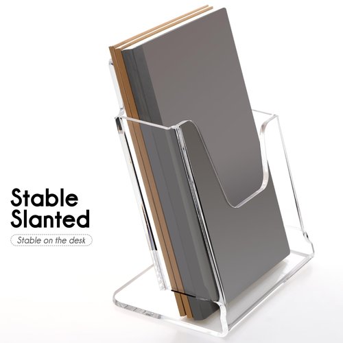 HeZone Acrylic Brochure Holder 6X8 Inches Clear Acrylic Flyer Holder Brochure Holder Sign Holder Pamphlet Holder Menu Holder Display Stand 1 Pack For Weddings Offices Exhibition Restaurants Hotel Etc…