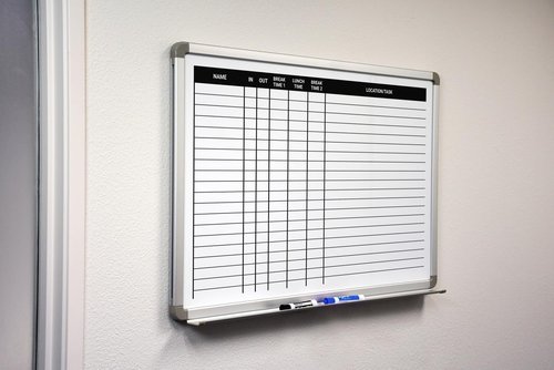 Regine Switzerland Dry-Erase Scheduling Whiteboard - 36" x 24" | Ideal for Lunch and Break Planning