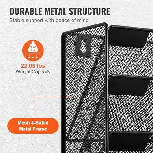 VEVOR Hanging Wall Files Organizer, 2 Pack 10-Tier Vertical Wall File Holder, Metal Wall Mounted Magazine Mail Paper Document Storage Folder for Office Home & School