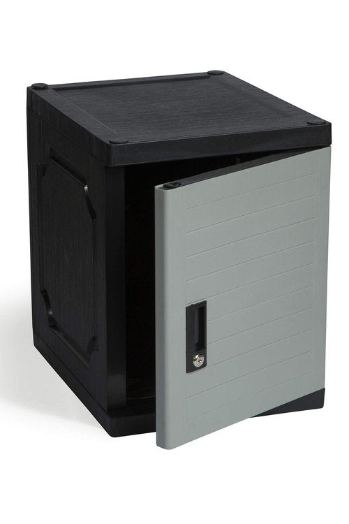 Jink Locker - Lockable Storage Cabinet with Keys, 19” - Great Locking Storage Box Solution for Home, Garage, Office or Outdoor (Gray)