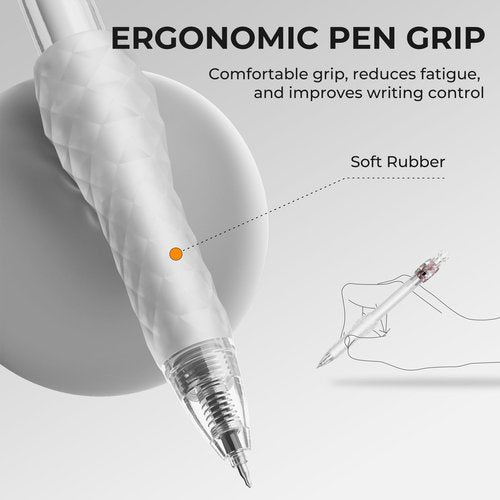 JIMMIDDA 8 Pcs Gel Pens - 0.7mm Fidget Rotating Black Ink Fine Point Smooth Writing - Soft Grip Quick-dry Gel Pens for Journaling, Cute School & Office Supplies for Women Men
