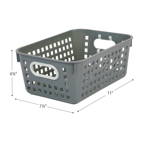 Really Good Stuff Medium Plastic Book Baskets, 11" by 7.5" by 4.5" - 12 Pack, Rainbow, Versatile Storage Solution for Classroom, Home and Office l Toy Storage, Multi-Purpose Organizer Basket