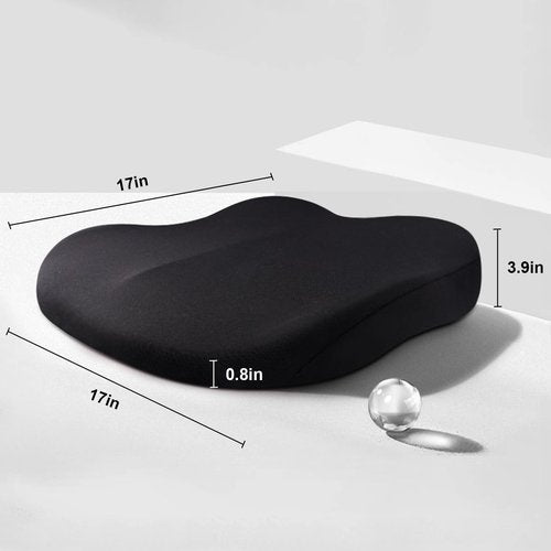 GXHYSW Car Seat Cushion, Memory Foam Car Seat Cushion, Cushions for Sciatica, Pain Relief for Long Sitting, Ergonomic Cushion for Office Chair, Black
