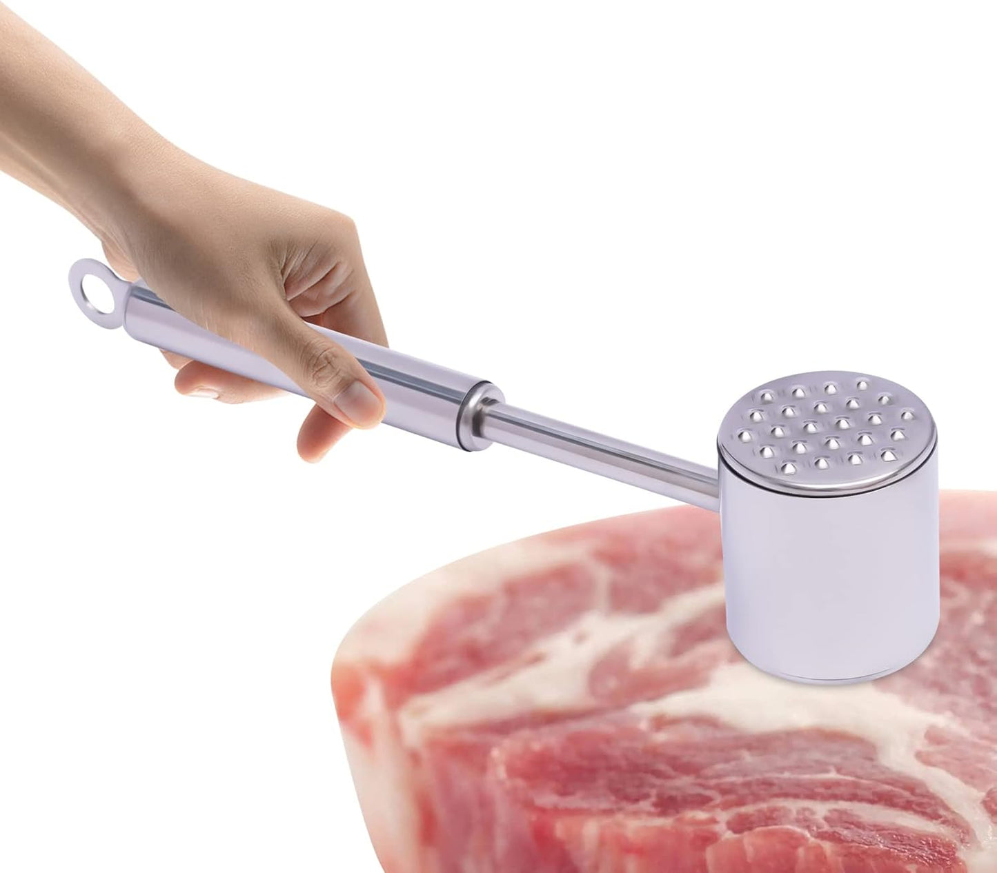 Skiennix Meat Tenderizer Hammer - Heavy-Duty Stainless Steel Mallet for Steak & Poultry | Dual-Sided Design