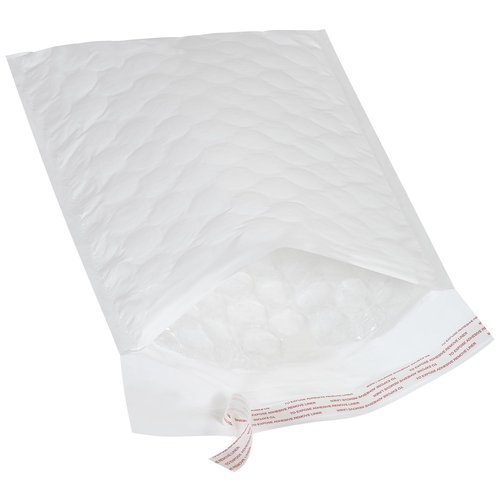 Jiffy Tuffgard Extreme Bubble Lined Poly Mailers, 8 1/2" x 12", White, 50/Case
