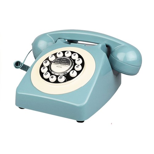Benotek Retro Telephone, Corded Classic Old Fashion Landline Phones for Home/Office, Wired French Blue Antique Rotary Phone Gift for Art Decor
