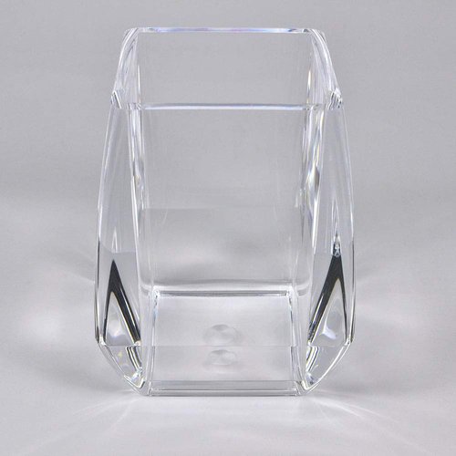 COM. TOP - Acrylic Pen Holder, Clear Desk Pen Cup, Office Supplies, Stationery Organizer, Makeup Brush Holder, 2 pack