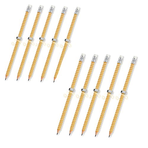 ADHD Pencil - Threaded Fidget Pencil for ADHD & Anxiety, Silent Sensory Tool Stress Relief Rotating Pen Perfect for School Office Home (10Pcs)