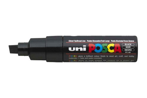 uni-ball Posca PC-8K Broad Chisel Tip Marker - Black, Pack of 6