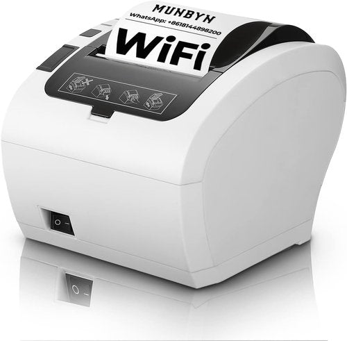 MUNBYN WiFi Thermal Receipt Printer - 80mm POS Printer for Square, Windows, Mac & Linux - White
