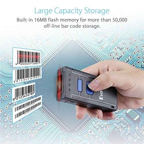 Eyoyo Mini 1D Wireless Barcode Scanner Bluetooth,3-in-1 Bluetooth&2.4G Wireless&Wired Connection, Portable Inventory Bar Code Reader Compatible with iPhone, Android, Windows, Mac Tablets or Computers
