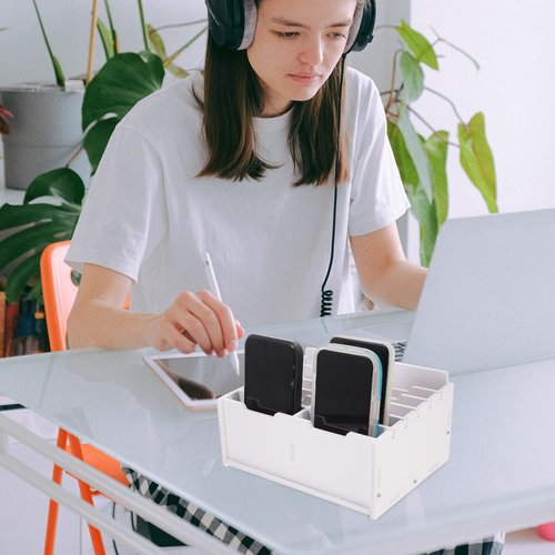 Desk Drawer Organizer Bamboo Wood Organizer Tray Desktop Cell Phone Divider and Storage Containers with Compartments for Kitchen Bathroom Office Desk Makeup Jewelry Utensils 12 Gird Box