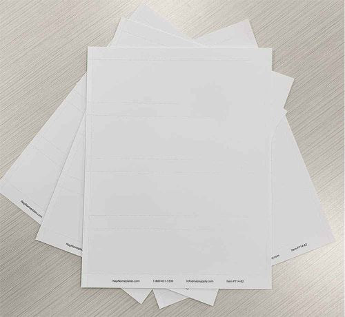 Wall or Door Nameplate Holder with Clear Plastic Inserts and Perforated Nameplate Inserts - Pack of 10 (Silver, 8" x 2")