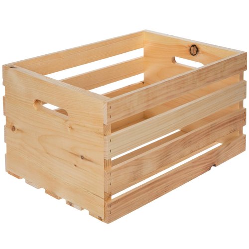 Hobby Lobby Pine Wood Crate, Wooden, Storage, 17.81 x 12.5 x 9.5 inches, Unfinished with Handles, Large