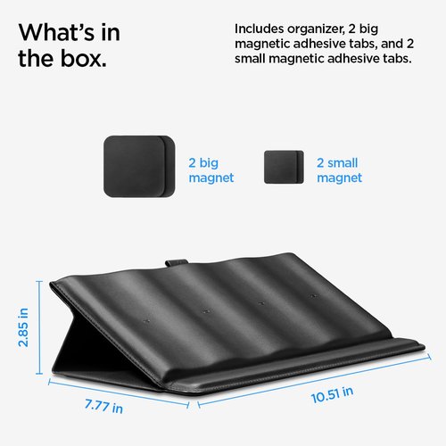 Spigen Universal Remote Control Holder Organizer Stand Magnetic PU Leather Holds Up To 4 LD401 - Black