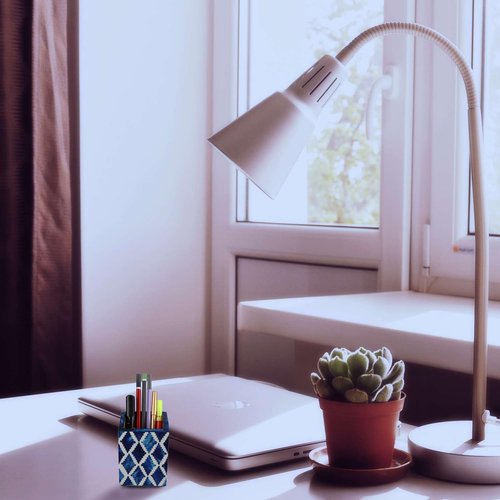 Handicrafts Home Pen Holders Organizers - Pencil Holders and Organizers for Desk - Diamond Blue