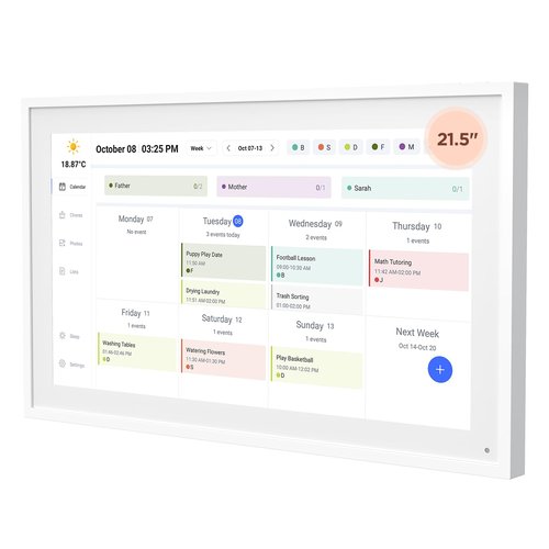 21.5 Inch Smart Digital Calendar, Wall Electronic Calendar, 1920 * 1080 IPS Full HD Touch Screen Display for Family Meal Planner Support - Streamline Household Organization