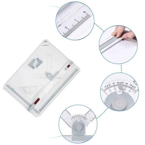 Drafting Table A3 Drafting Table Drawing Board, Portable A3 Drawing Board Multi-Function Drafting Tools Set, Architectural Technical Graphic Sketch Set with Parallel Rulers and