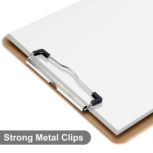 Macroclo Wood Clipboards 40 Pack, Letter Size Hardboard Clip Board 8.5x11 for Classroom, Students, Kid, A4 Standard Size 9" x 12.5" with Low Profile Clip, Office & School Supply