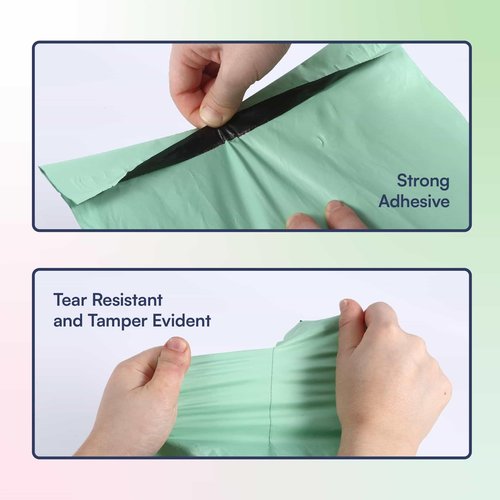 100 Count, 12x15.5 inch 100% Recycled Poly Mailers Eco Friendly Packaging Envelopes Supplies Mailing Bags 2.5 Mil Thick - SMART Mailer