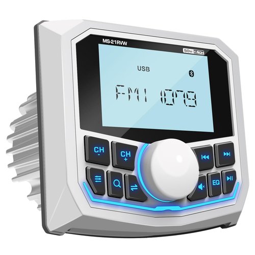 Bluetooth Boat Radio Receiver Waterproof: DOVOX Marine Gauge Stereo for Boat - 2.8 Inch LCD Display AM FM USB AUX Subwoofer for Golf Cart ATV UTV SXS Yacht
