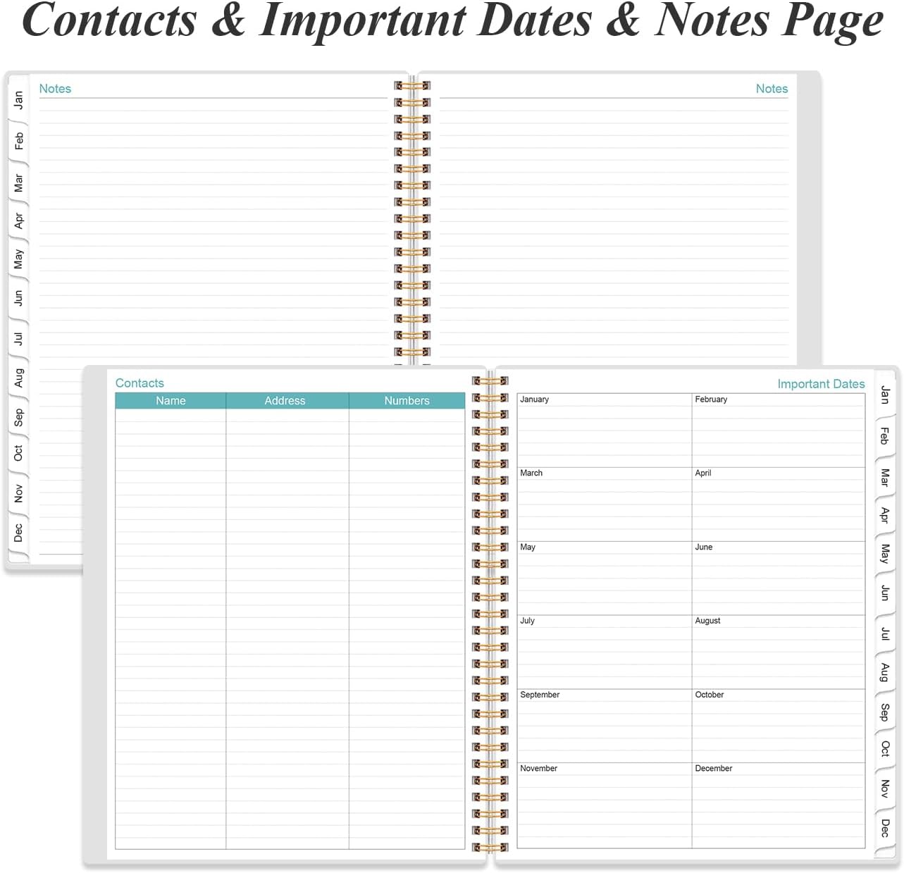 2026-2027 Monthly Planner | 18-Month Calendar with Tabs, 9" x 11", Strong Twin-Wire Binding, Black