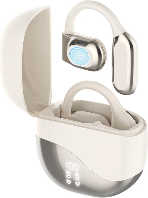 AI OWS Translation Earbuds - 3-in-1 Translator Earphones with 144 Languages & HD Sound | Long Battery Life, White