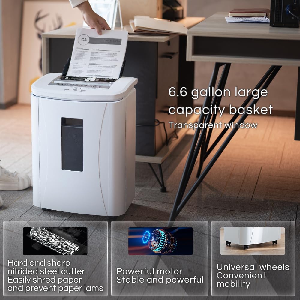 **Fellowes 150-Sheet Auto Feed Paper Shredder - High Security Micro Cut for Home Office | 30 Min Heavy Duty, P-4 Security Level**