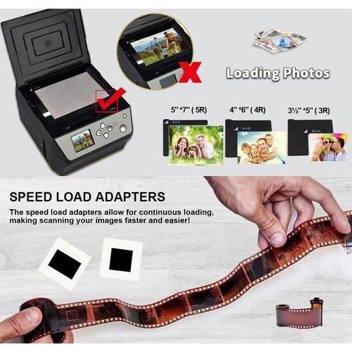 TREEYX Digital Film & Slide Scanner with 22MP, Convert Color & B &W 35mm, 110Film Negatives Slides/Photo/Document/Business Card to JPEG Digital Photos