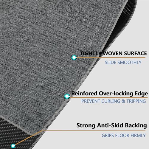 RccugmatS Graphite Texture Office Chair Mat for Hardwood Floor 36 x 48 in, Anti-Slip