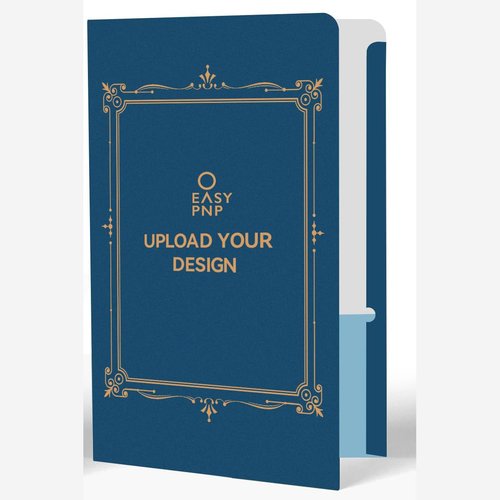 EASYPNP 100 Pack Custom Folders, Custom Logo Folder, Business Folder with Logo, Paper Folder with Two Pockets, Document Holders, School Folders, Holds 8.5" x 11" Paper, Card Slot, Reinforced Edge