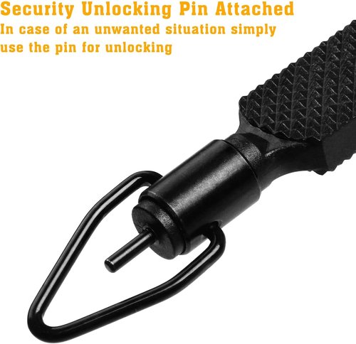 JOTOVO Universal Handcuff Key - 4" Flat Knurled Swivel Design with Detachable Keyring | Black