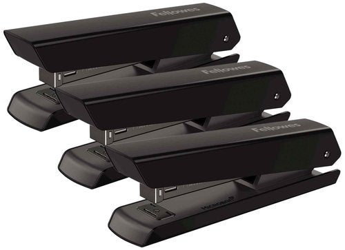 Fellowes LX820 Classic Desktop and Office Stapler for Classroom, Home and Work, Holds Full Strip of Staples, 20 Sheet Capacity, Black (Pack of 3)