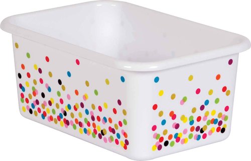 Teacher Confetti Small Plastic Storage Bin - 6 Pack