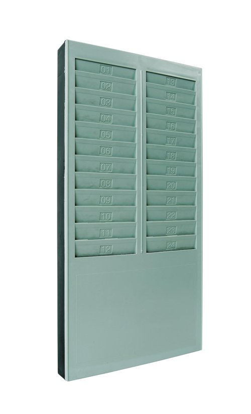 uPunch Time Card Rack, 24 Pockets, Gray