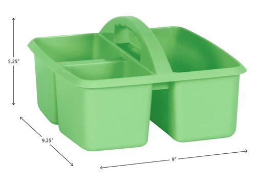 Teacher Created Resources Mint Portable Plastic Storage Caddy 6-Pack for Classrooms, Kids Room, and Office Organization, 3 Compartment