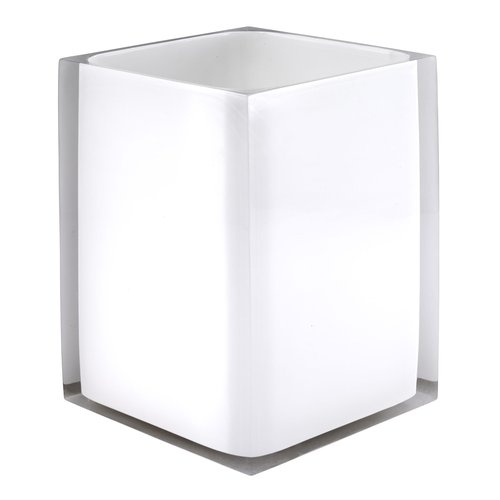 IZOD - Wastebasket, Decorative Trash Can, Durable, Dorm Room Essentials, Modern Home Decor (Marina Collection, White)