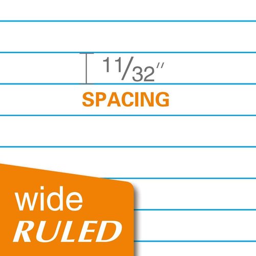 Kaisa loose Leaf Paper Filler Paper 150 Sheets 8"x10.5",Wide Ruled, 3-Hole Punched for 3-Ring Binders, Carton of 12pack