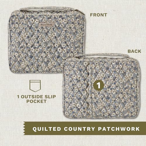 Bella Taylor Quilted Bible Cover Khaki Floral Large - Organizing Study Bible