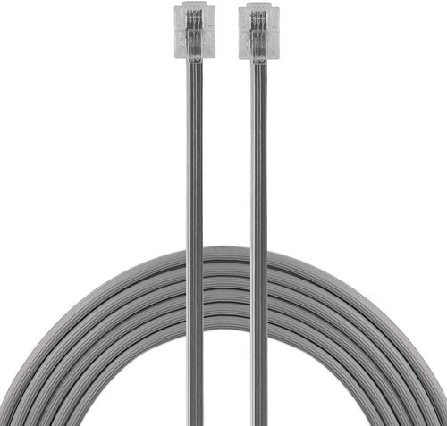 Power Gear Telephone Line Cord - 15 Feet Modular Phone Cord for Home/Office Use | Satin Finish