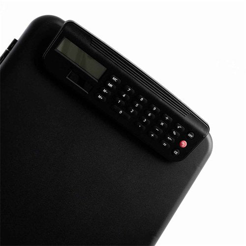 Clipboard with Storage and Calculator, 9.84x14.37in File Folder Plastics Storage Clipboard, Large Capacity Letter Size Side Opening Nursing Slimcase with Pen Holder|Smooth Writing Office Supply