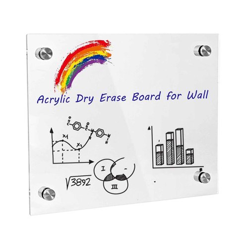 iCAGY Clear Acrylic Dry Erase Board for Wall - Wall-Mounted Whiteboard for Office Home and Kids - Sleek Design, Easy Installation, Rounded Corner, 18" x 24", Clear