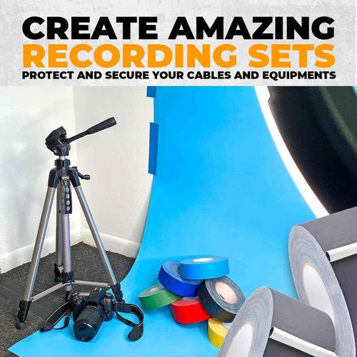 WOD GTC12 Gaffer Tape, Gray Low Gloss Finish Film, 4 inch x 60 ft. Residue Free, Non Reflective Cloth Fabric, Secure Cords, Water Resistant, Photography, Filming Backdrop, Production