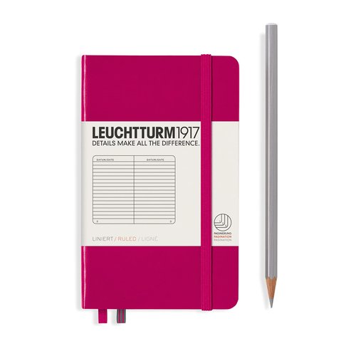 LEUCHTTURM1917 - Notebook Hardcover Pocket A6-187 Numbered Pages for Writing and Journaling (Berry, Ruled)