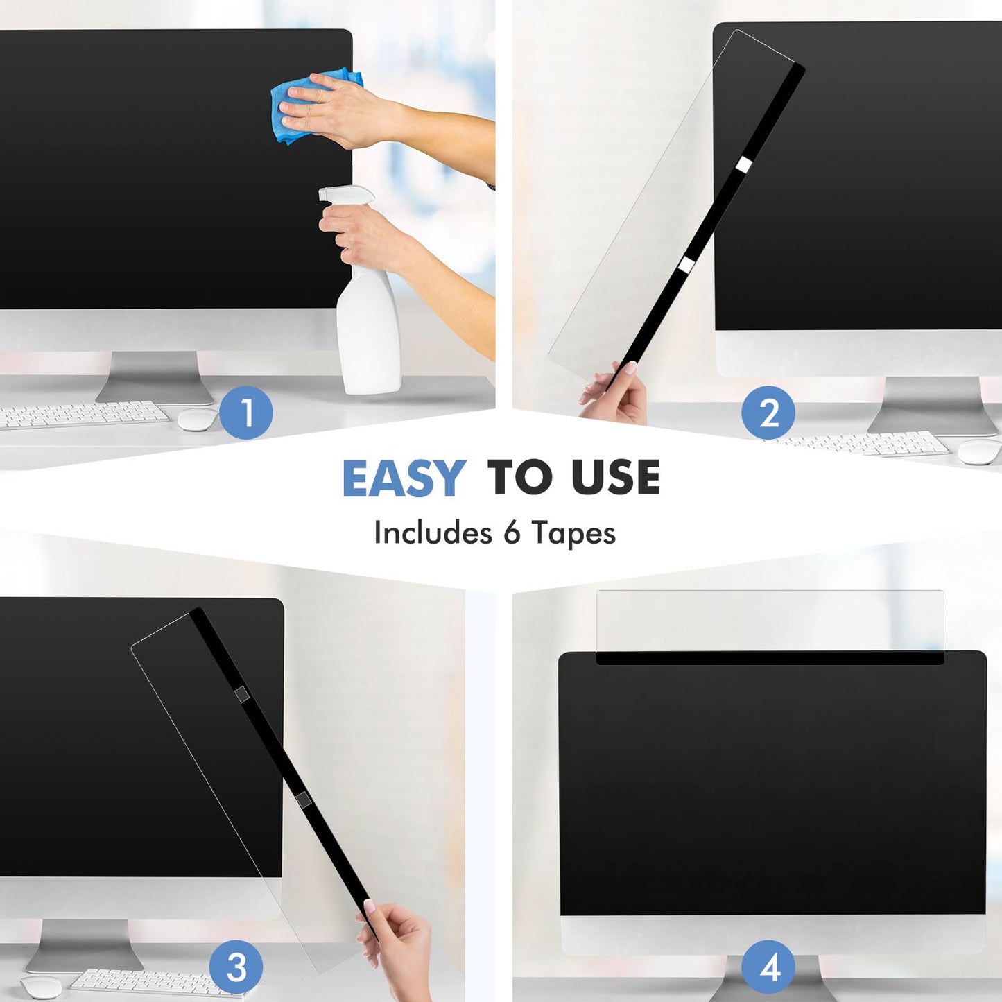 DOLLAR BOSS 1 Pc 15.7" x 3.1" Transparent Acrylic Monitor Memo Board