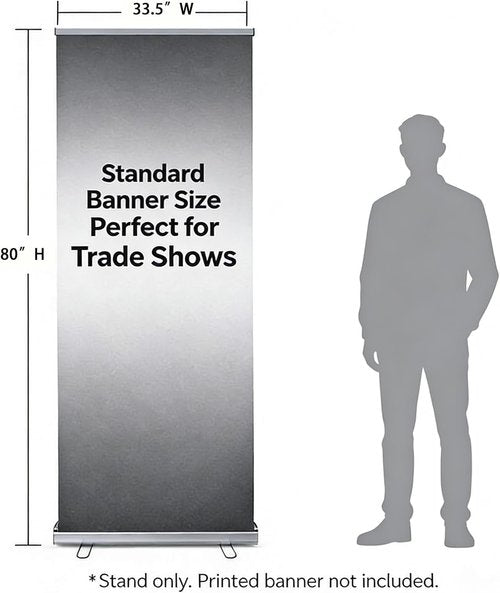 Retractable Banner Stand by [Brand Name] - 33.5”x80” Portable Display with Padded Carrying Bag for Events