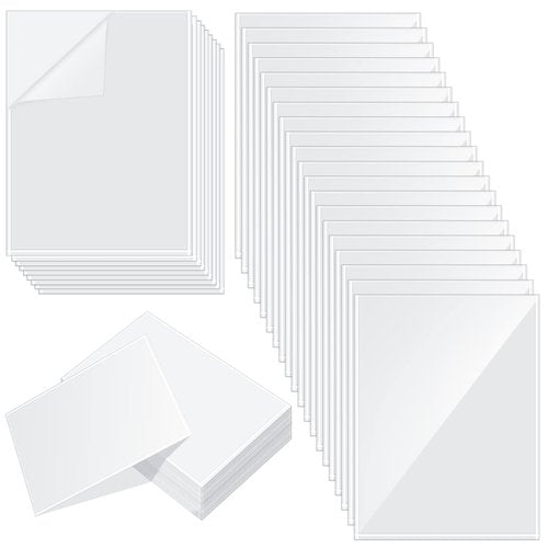 Gueevin 300 Pcs 8.5 x 11 Inch Self Adhesive Display Pockets - Peel and Stick Clear Paper Sleeves for Wall and Door Communication - Letter Size Plastic Sheet Protector