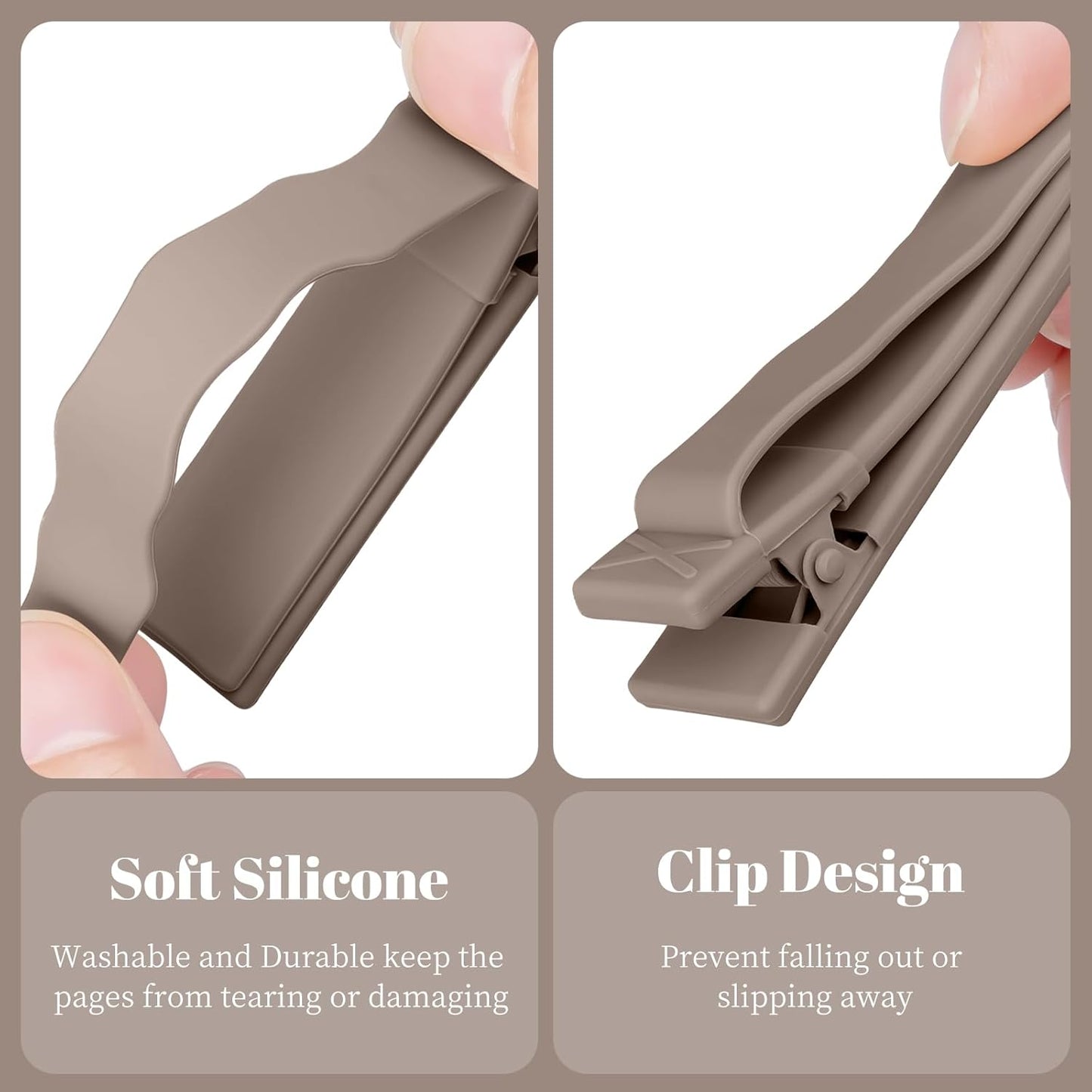 Skiennix Silicone Bookmarks - 3 Pack Automatic Page Holders | Perfect Gifts for Book Lovers & Teachers